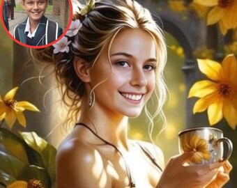 Personalised Paint By Numbers KIDS (1-3 Day Delivery Available UK only) Your Face! Our design!