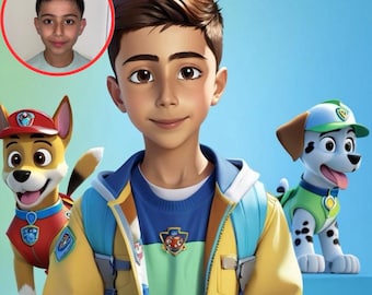 Personalised Paint By Numbers for KIDS Paw Patrol (1-3 Day Delivery Available UK only) Your Face! Our design!