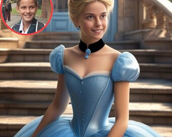 Personalised Paint By Numbers KIDS Cinderella (1-3 Day Delivery Available UK only) Your Face! Our design!