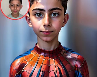 Personalised Paint By Numbers for KIDS Spider-Man (1-3 Day Delivery Available UK only) Your Face! Our design!