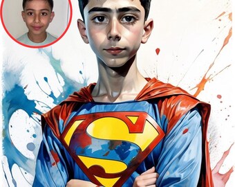 Personalized Superman Paint by Numbers for Kids: Custom Photo