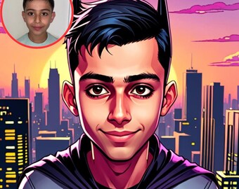 Personalised Paint By Numbers for KIDS Batman (1-3 Day Delivery Available UK only) Your Face! Our design!