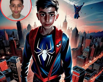 Personalised Paint By Numbers for KIDS Superman (1-3 Day Delivery Available UK only) Your Face! Our design!