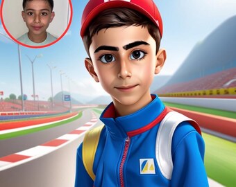 Personalised Paint By Numbers for KIDS Mario Kart(1-3 Day Delivery Available UK only) Your Face! Our design!