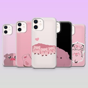 Cute Pig Phone Case Piggy Animal Cover for iPhone 16Pro, 15, 14, 13, 12, Samsung S25Ultra, S24FE, S23, A15, A56, A25,Pixel 9,8 Pro