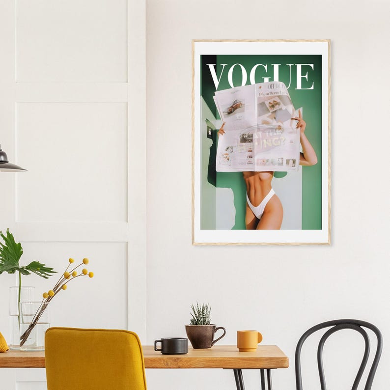 Vogue Hot Aesthetic Framed Poster - Ready-to-Hang Wall Art with Pine Wood Frame & Semi-Gloss Paper image 9