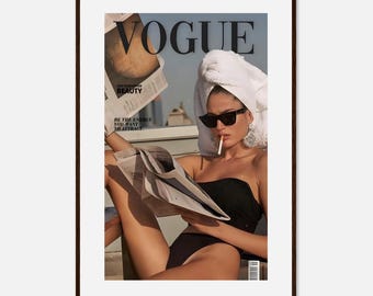 Vintage Vogue Aesthetic Framed Poster | Old Fashion Wall Art | Chic Home Decor | Ready to Hang | Gift for Her