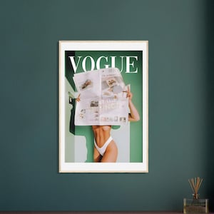 Vogue Hot Aesthetic Framed Poster - Ready-to-Hang Wall Art with Pine Wood Frame & Semi-Gloss Paper image 1