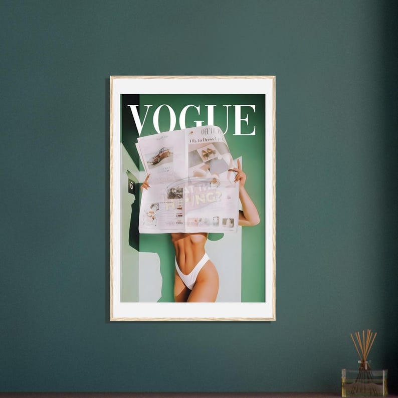 Vogue Hot Aesthetic Framed Poster - Ready-to-Hang Wall Art with Pine Wood Frame & Semi-Gloss Paper image 1