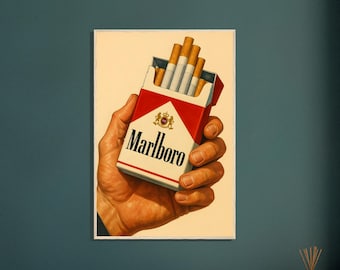 Marlboro Aesthetic Framed Poster | Vintage Cigarette Wall Art | Ready-to-Hang Decor