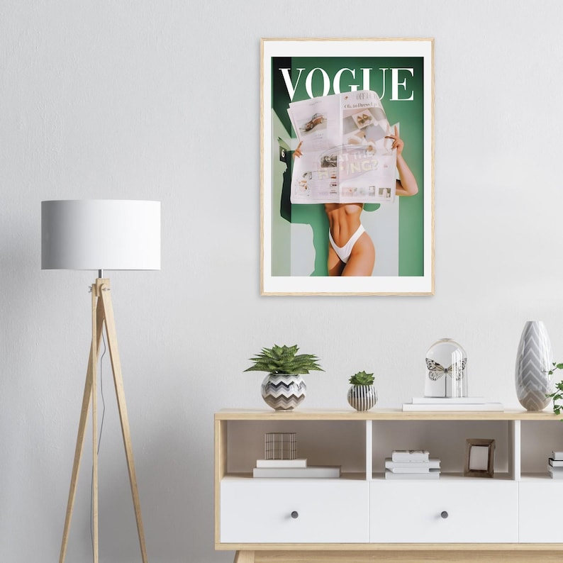 Vogue Hot Aesthetic Framed Poster - Ready-to-Hang Wall Art with Pine Wood Frame & Semi-Gloss Paper image 3