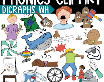 Digraphs Clipart WH Phonics Images – Science of Reading Clip Art
