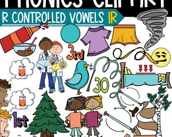 R-Controlled Vowel IR Word Clipart for Phonics Activities – Science of Reading Clip Art
