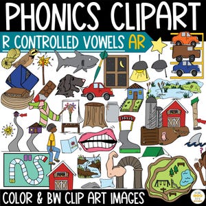 R-gecontroleerde klinker AR Word Clipart voor Phonics-activiteiten – Clip Art Science of Reading