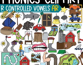R-Controlled Vowel AR Word Clipart for Phonics Activities – Science of Reading Clip Art