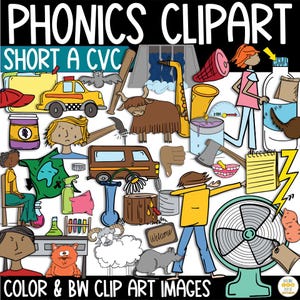 Short A CVC Words Clipart-geluiden Korte klinker A Images Science of Reading