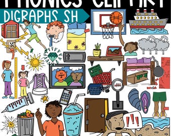 Digraphs Clipart SH Phonics Images – Science of Reading Clip Art