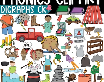 Digraphs Clipart CK Phonics Images – Science of Reading Clip Art