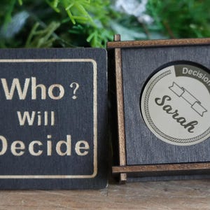 Custom Decision Coin Box. Decision Maker, Gift for the Couple, Birthday Gift, Personalized Gift, Anniversary Gift, Gift ideas, Couple gifts.
