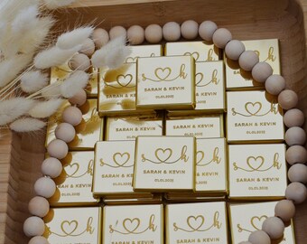 50 Pcs Luxury Chocolate, Customized Chocolate, Wedding Favors, Gold Chocolate, Favors For Guests, Wedding Table Decor, Communion Favors