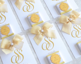 Personalized Wedding Chocolate Favors, Custom Engagement Sweets, Guest Thank You Gifts