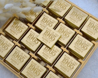 Custom Birthday Chocolate Favors, Adult Party Chocolate Favors, Birthday Plexiglass Chocolate Favors, Birthday Personalized Mirror Chocolate