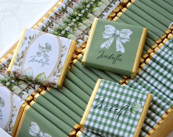 50 gepersonaliseerde chocoladebedankjes voor een babyshower, chocolade op maat, bedankjes voor de pasgeborene, chocolade voor een babyshower, babycadeau, feestbedankjes, chocolade in bulk