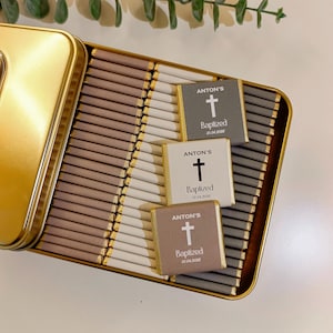 Personalized Baptism Chocolate Gifts, Custom Baptism Party Favors, Baptism Treats for Guests, Chocolate Gifts for Christening