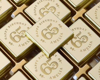 Custom Birthday Chocolate Favors, Adult Party Chocolate Favors, Birthday Plexiglass Chocolate Favors, Birthday Personalized Mirror Chocolate