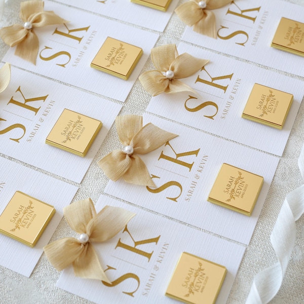 50 Card Chocolate, Wedding Chocolate Favours, Personalized Wedding Chocolate Favors for Guest, Engagement Chocolate, Custom Chocolate