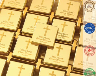 50 PCS Baptism Chocolate, Christening Chocolate Gift, Custom Baptism Chocolate, Holy Communion Chocolate, Baby Boy Baptism, Holy favors