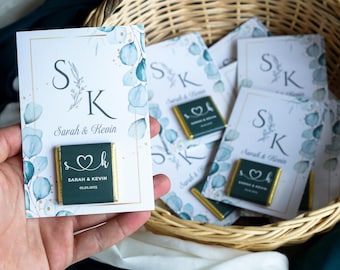 Personalized Wedding Carded Chocolates, Custom Engagement Favors, Guest Thank You Gifts, Elegant Wedding Favors