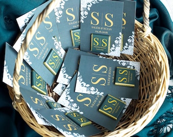 Personalized Wedding Chocolate Favors, Custom Engagement Sweets, Guest Thank You Gifts