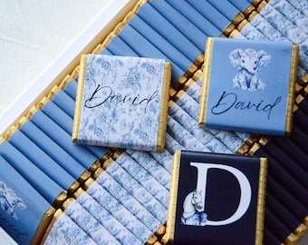 50 gepersonaliseerde chocoladebedankjes voor een babyshower, chocolade op maat, bedankjes voor de pasgeborene, chocolade voor een babyshower, babycadeau, feestbedankjes, chocolade in bulk