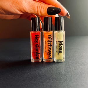 Perfume Oil Gift Set of 3- Gothic Witchy Fragrances | Botanical Scents | Plant forward Fragrances | Essential Oils