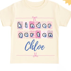 Kindergarten Shirt for Girls,Personalized Back to School with Name, first day kindergarten,Toddler First Day Outfit | Coquette Kinder Shirt,