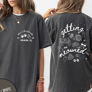 Getting Meowied Bachelorette Shirt, Funny Cat Themed Bride Tee, Personalized Bach Party Gift, Cat Lovers Wedding Shirt, Bridal Party Shirt