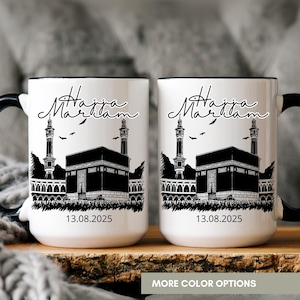 Personalised Hajj mug, Umrah Mubarak,Hajj Mubarak gifts, Hajj and Hajja mug gift set, Custom umrah Gift, Islamic gift