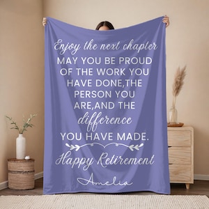 Personalized Retirement Blanket Gift For Her,Custom Farewell Throw For Coworker,Retired Boss Gift,Teacher retired ,Nurse Retirement Present
