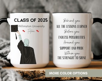 Personalized Graduation mug ,Graduation Gift muslim,Graduation Gift for her High School,student gift,Senior2025,Class of 2025,Degree Grad