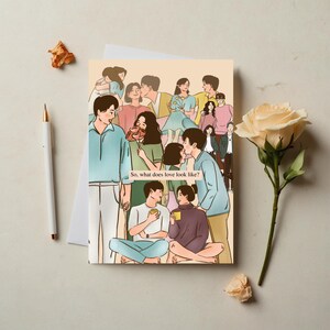 Romantic Greeting Card "So, what does love look like?"