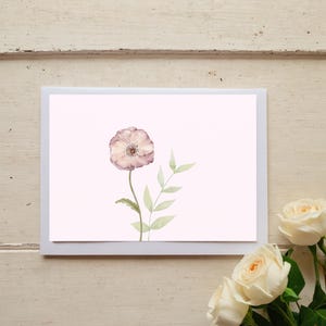 Cartão de felicitações com estampa floral rosa para imprimir