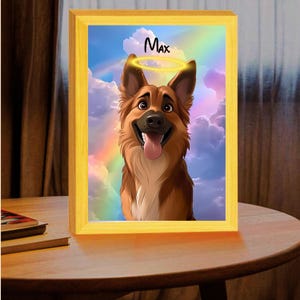 Custom Pet Light Portrait | Verwandle dein Haustier in eine Cartoon | Personalisiertes Haustier LED Bilderrahmen | Haustier Cartoon Porträt