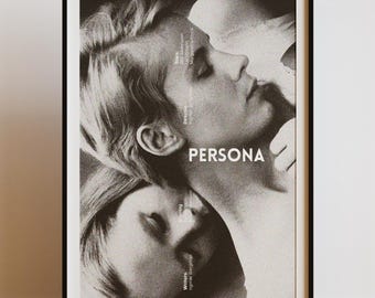 Póster de la película Persona 1966, arte mural de Ingmar Bergman, lámina de Liv Ullmann y Bibi Andersson, decoración de películas clásicas, descarga digital