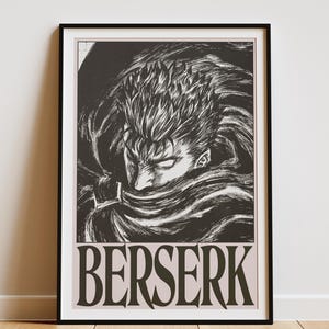 Berserk Anime Poster Digital Download - Guts Black Swordsman Art, Dark ...