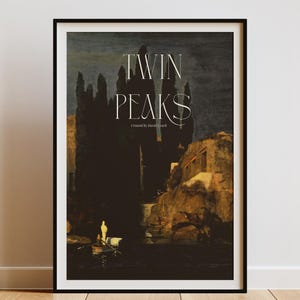 Twin Peaks Poster, David Lynch Print, Surreal Mystery Wall Art, The Isle of the Dead Decor, Gothic Aesthetic Digital Download