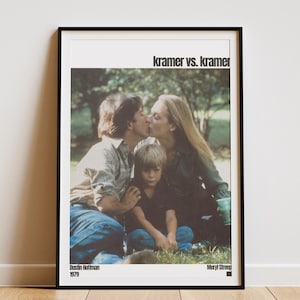 Póster de Kramer vs. Kramer, lámina de Dustin Hoffman y Meryl Streep, arte de películas de los Óscar de los años 70, decoración de pared de drama familiar, descarga digital
