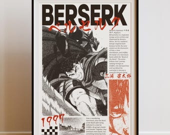 Berserk Anime Poster: Guts Dark Fantasy Art - Kentaro Miura