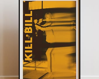 Kill Bill Movie Poster, Uma Thurman Wall Art, Tarantino Film Print, The Bride Katana Decor, Action Cinema Digital Download