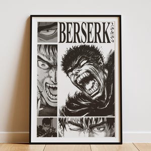 Berserk Anime Poster, Guts Dark Fantasy Print, Kentaro Miura Art, Seinen Manga Wall Decor, Gothic Anime Digital Download